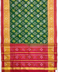 Red & Green Narikunj Patola Saree