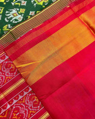 Red & Green Narikunj Patola Saree