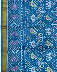 Turquoise Blue Narikunj Patola Saree