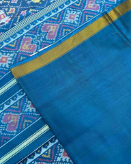 Turquoise Blue Narikunj Patola Saree