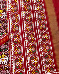 Red & Maroon Narikunj Patola Saree