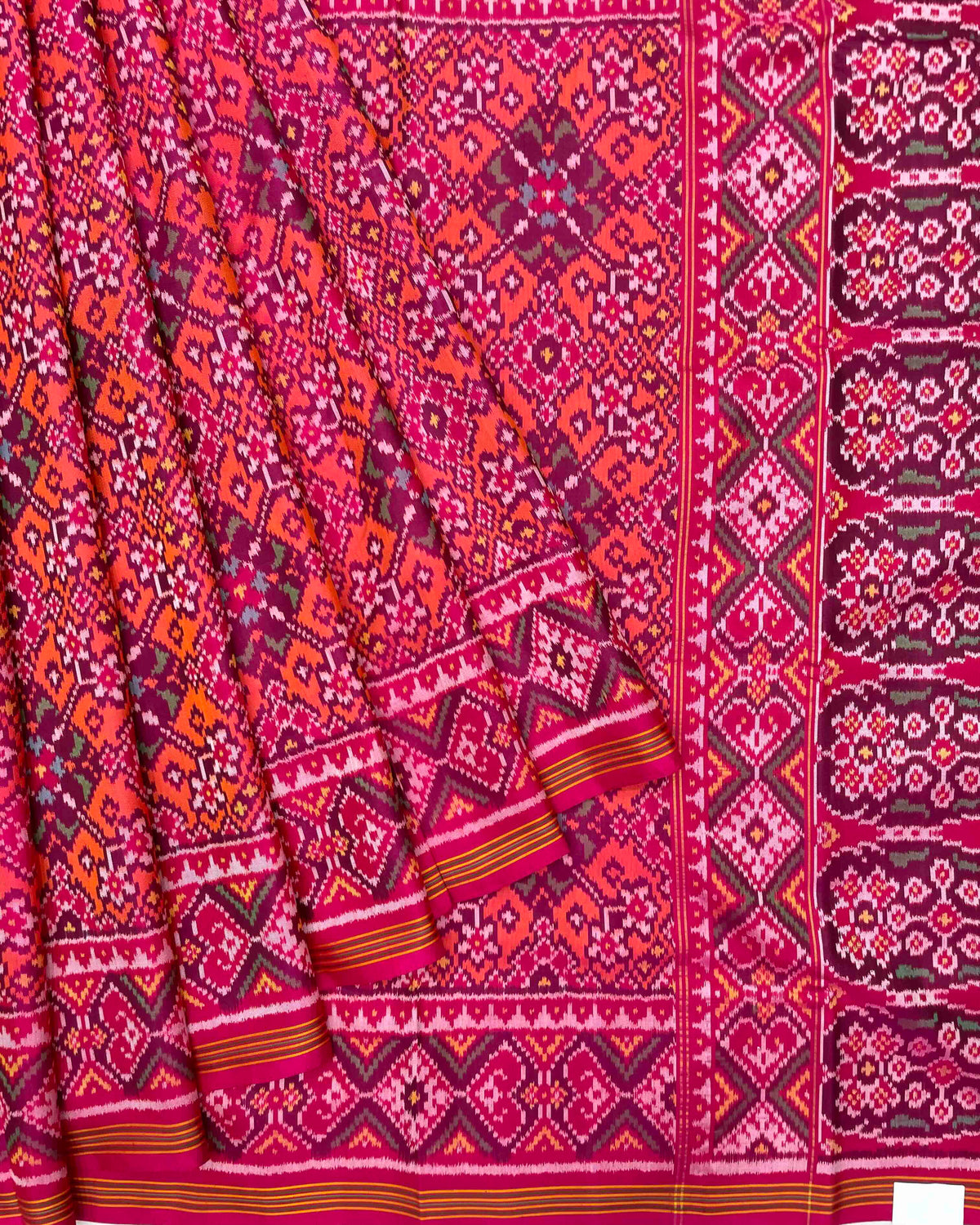 Pink & Peach Navratan Patola Saree