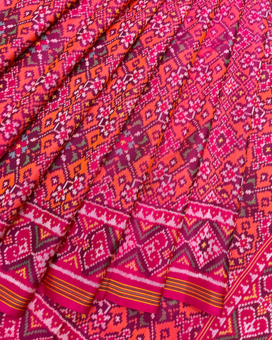 Pink & Peach Navratan Patola Saree