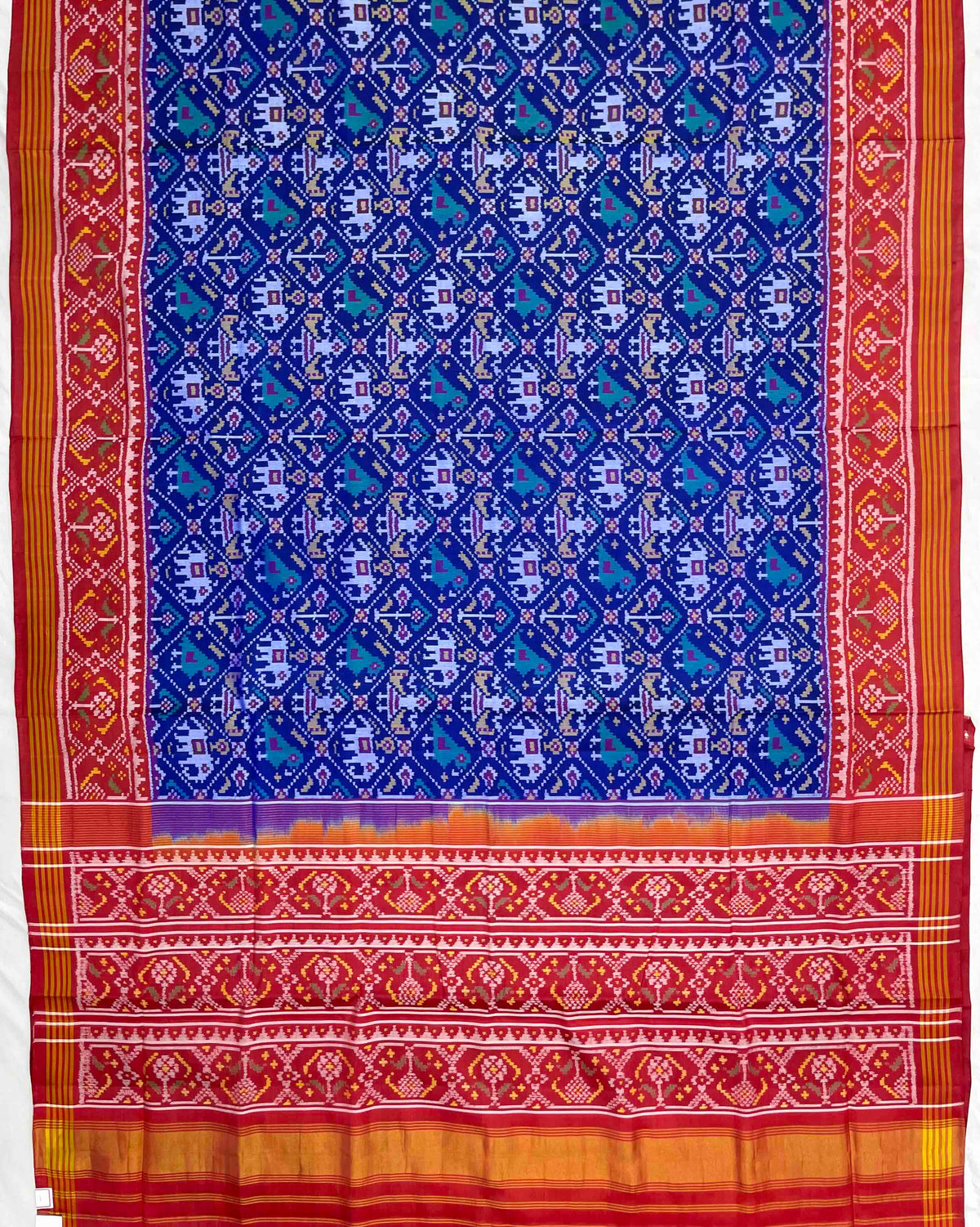 Red & Blue Narikunj Patola Saree