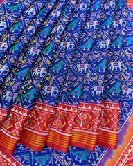 Red & Blue Narikunj Patola Saree