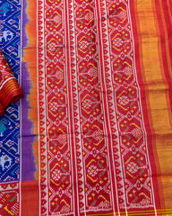 Red & Blue Narikunj Patola Saree