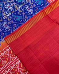 Red & Blue Narikunj Patola Saree