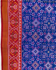 Red & Blue Navratan Panchanda Patola Saree