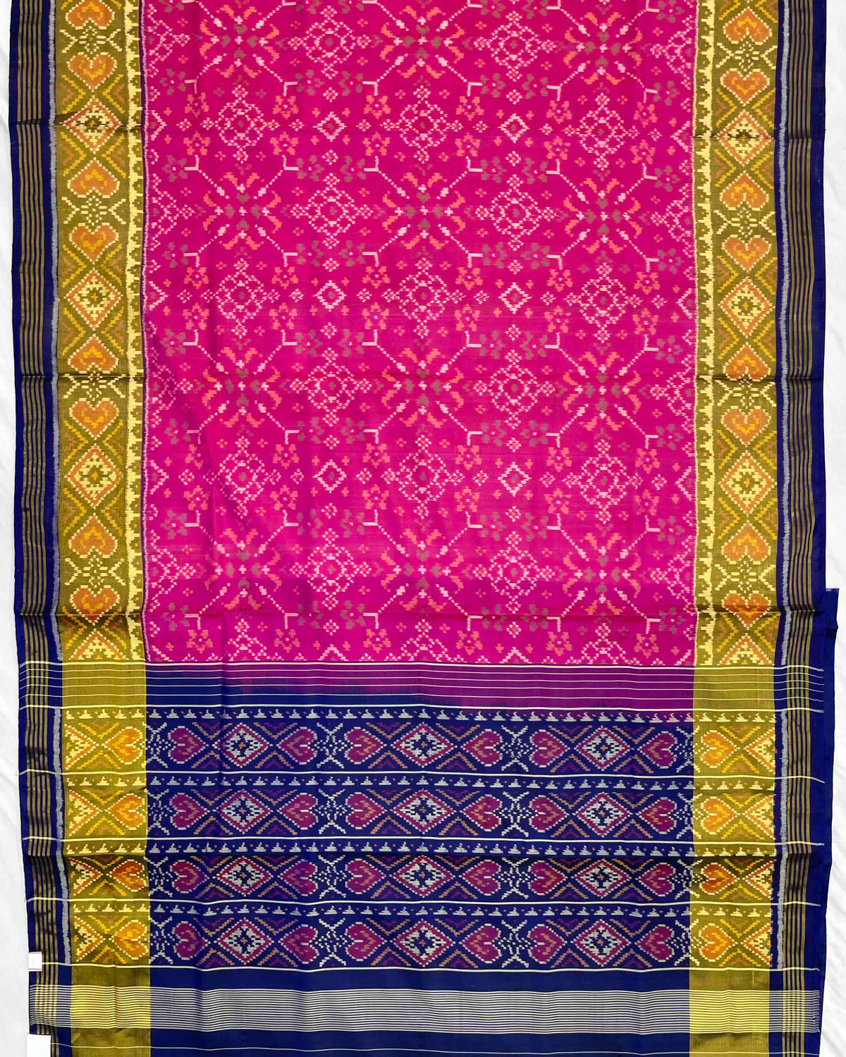 Blue & Pink Navratan Patola Saree