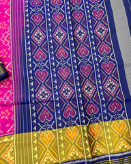 Blue & Pink Navratan Patola Saree