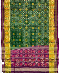 Purple & Green Panchanda Patola Saree