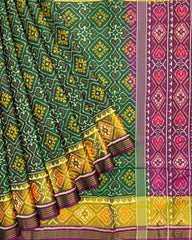 Purple & Green Panchanda Patola Saree