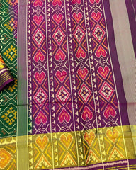 Purple & Green Panchanda Patola Saree