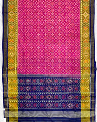 Blue & Pink Buttonful Patola Saree