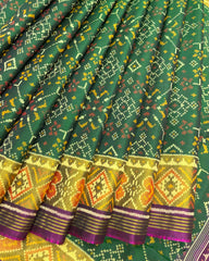 Purple & Green Navratan Patola Saree