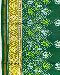 Green Narikunj with Scut Border Patola Saree