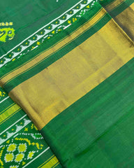 Green Narikunj with Scut Border Patola Saree