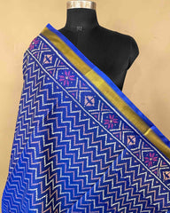 Blue Zig Zag Patola Dupatta