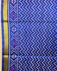 Blue Zig Zag Patola Dupatta