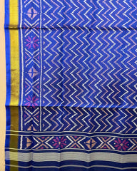 Blue Zig Zag Patola Dupatta