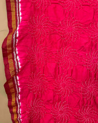 Red & Strawberry Pink with Navratan Bandhani Patola Dupatta