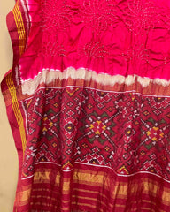 Red & Strawberry Pink with Navratan Bandhani Patola Dupatta