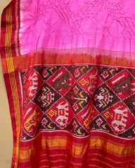 Red & Light Pink with Narikunj Pallu Bandhani Patola Dupatta