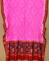 Red & Light Pink with Narikunj Pallu Bandhani Patola Dupatta