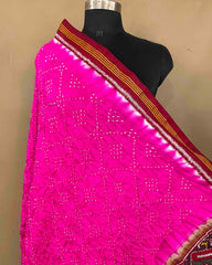 Red & Pink with Narikunj Pallu Bandhani Patola Dupatta