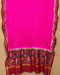 Red & Pink with Narikunj Pallu Bandhani Patola Dupatta