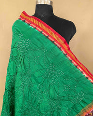 Red & Green with Narikunj Pallu Bandhani Patola Dupatta