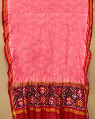 Red & Peach with Narikunj Pallu Bandhani Patola Dupatta