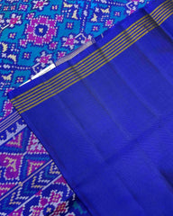 Blue & Turquoise Navratan Designer Patola Saree