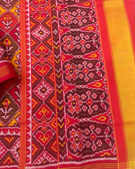 Red & Multicolour Flower Patola Saree