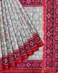 Red & White Manekchowk Patola Saree