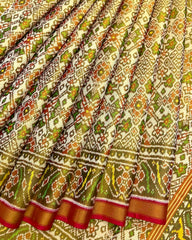 Red & White Navratan Tissue Patola Saree