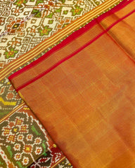 Red & White Navratan Tissue Patola Saree