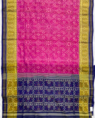 Blue & Pink Navratan Patola Saree