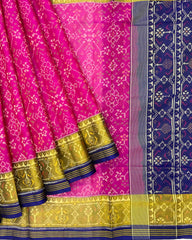 Blue & Pink Navratan Patola Saree