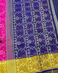 Blue & Pink Navratan Patola Saree