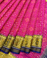 Blue & Pink Panchanda Patola Saree