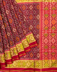 Red & Maroon Panchanda Patola Saree