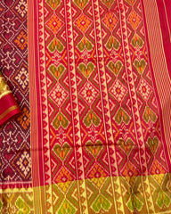 Red & Maroon Panchanda Patola Saree