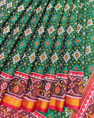 Red & Green Panchanda Patola Saree