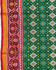 Red & Green Panchanda Patola Saree