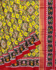 Red & Yellow Manekchowk Twill Patola Saree