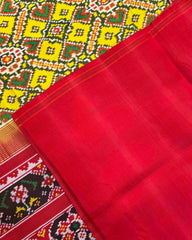 Red & Yellow Manekchowk Twill Patola Saree