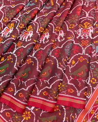 Red & Maroon Narikunj Patola Saree