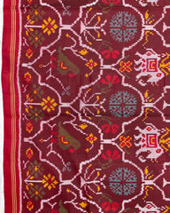 Red & Maroon Narikunj Patola Saree