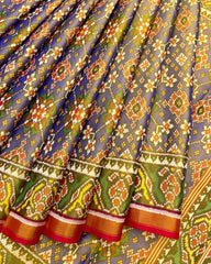 Red & Blue Navratan TIssue Patola Saree